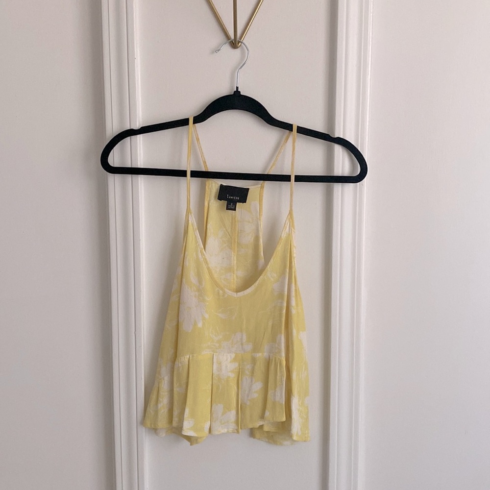 Lumiere floral yellow and white crop top size S